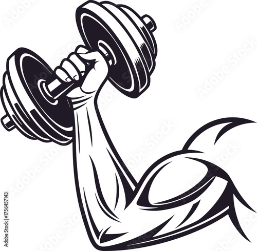 illustration of a man lifting dumbbell