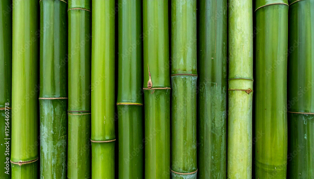 Fototapeta premium Green bamboo trunk pattern, smooth natural textures, minimal and calming composition
