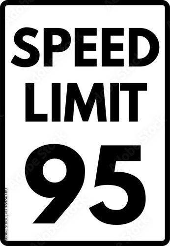 Speed Limit 95 mph Road Sign