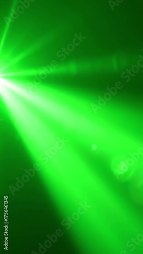 Green Screen spot light flare ray beam effect loop animation scene 3 with distortion, overlay, glitch, static noise, scan lines on black background, 4k animated video