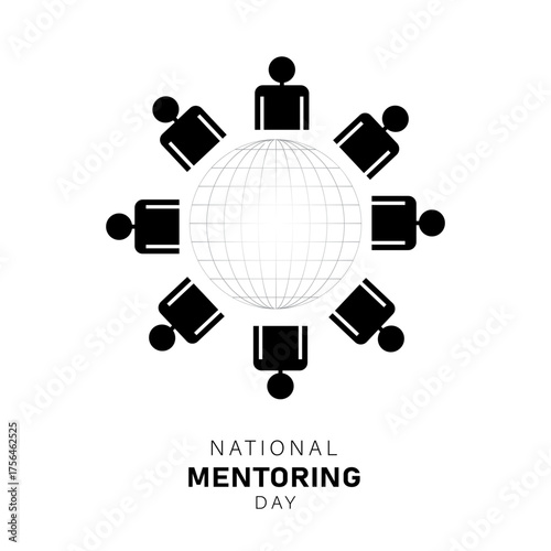 Vector graphics of national mentoring day good for national mentoring day celebration. flat design. flyer design.flat illustration.
