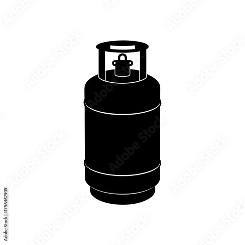 Upright blue propane gas cylinder tank vector illustration scalable graphic icon fuel energy storage