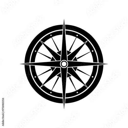 Golden compass tool isolated vector illustration for navigation discovery and exploration