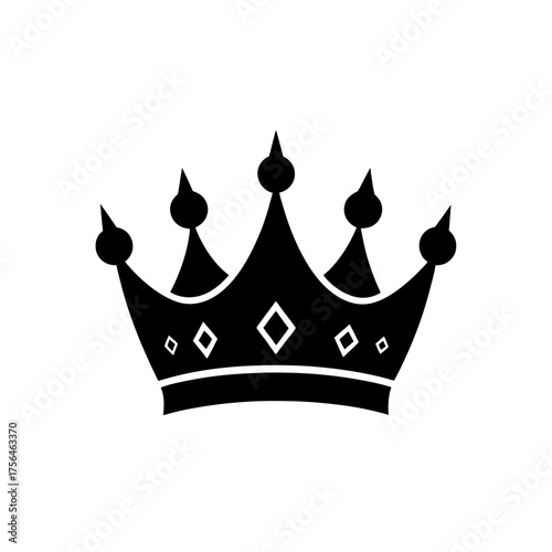Golden crown with red jewels luxury icon scalable vector illustration for royalty and prestige