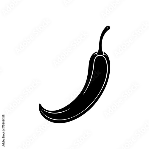 Red chili pepper curved hot spice vector illustration scalable icon food ingredient
