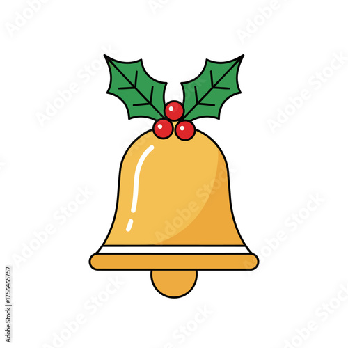 Golden Bell and Holly Leaf Icon