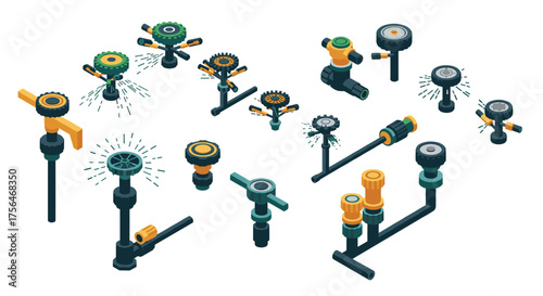 Isometric sprinkler systems: modern irrigation solutions in 3d design