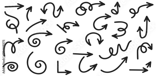 Arrows Vector Illustration Directional Cues Hand Drawn Style Doodle Elements Arrows Graphic Design Navigation Symbols