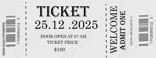 SIMPLE Ticket Design – Movie, Concert, Raffle, Airline, and Event Tickets Template