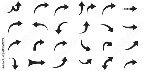 Arrow Collection Graphic Resource Set Directional Symbols Navigation Arrows Vector Art Design Elements Business Icons UI