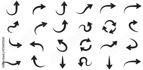 Arrow Collection Vector Graphic Design Elements Directional Signage Navigation Symbols Up Down Left Right and Circular