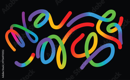 Colorful Abstract Intertwined Gradient Lines
