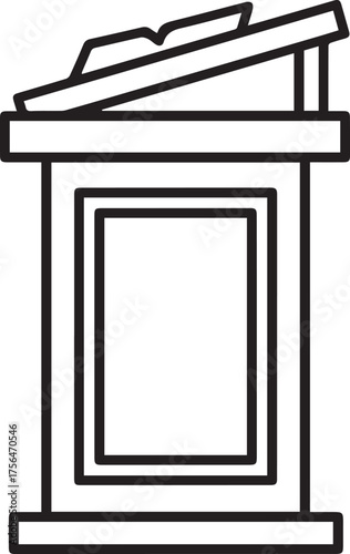 Create Podium of rostrum vector icon. Line vector icon isolated on white background podium of rostrum