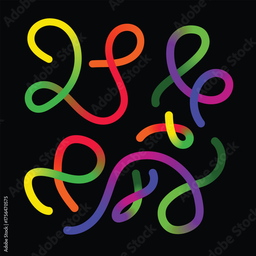 Colorful Abstract Intertwined Gradient Ribbons