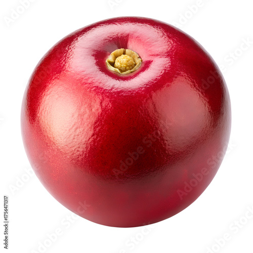  Red cranberries isolated on transparent white background clipping path 