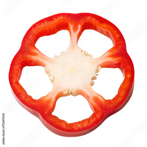  red bell peppers isolated on transparent white background clipping path 