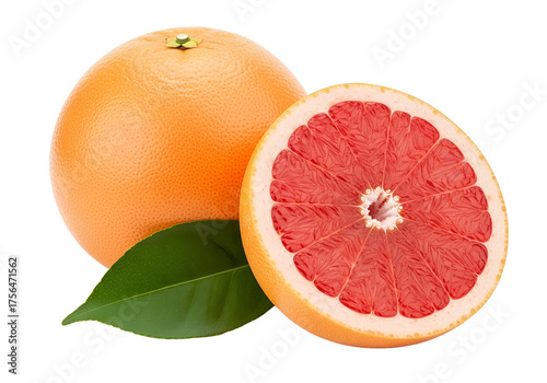  grapefruit isolated on transparent white background clipping path 