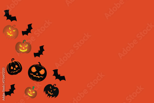 halloween and decoration concept - paper bats flying, Halloween vector seamless pattern