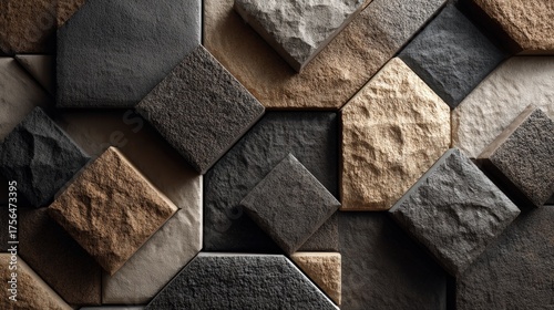 Decorative Wall Blocks with Geometric Texture — Studio Photography