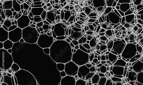 Macro view of soap bubbles showcasing intricate patterns