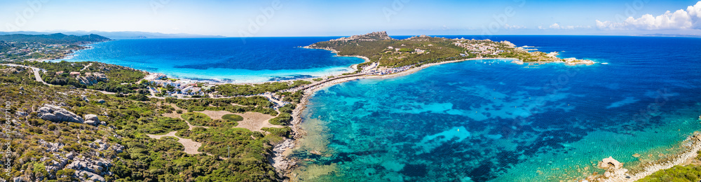 Obraz premium Rena di Ponente & Rena di Levante (Spiaggia dei Due Mari), Sardinia – Aerial View