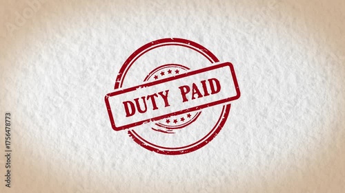 DUTY PAID stamp style word