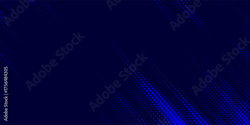 Blue abstract background diagonal geometric shape with halftone. Modern fiber textured vector