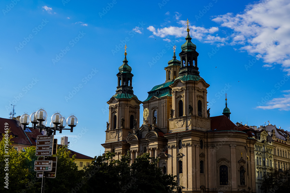 Fototapeta premium Beautiful view of the Church of Our Lady before Týn in Old town Square, - Prage