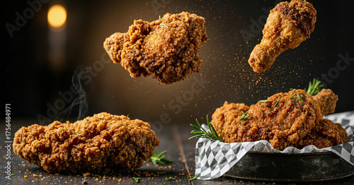 fried chicken legs with sauce