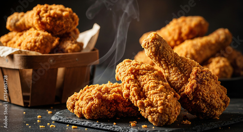 fried chicken legs with sauce