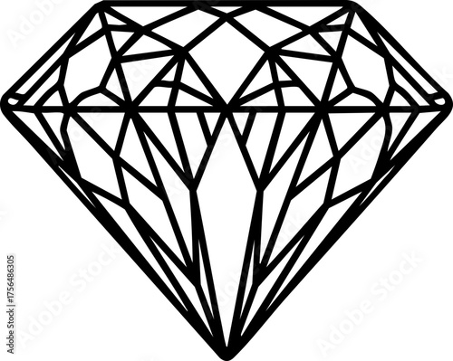 Tableau sur toile Sparkling diamond icon symbolizing luxury, value, and preciousness for sophistic