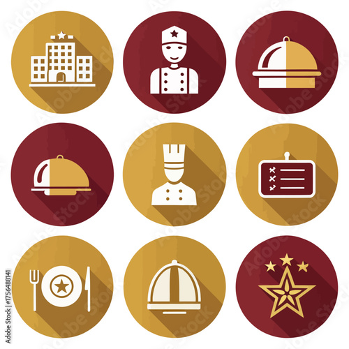 Set of 9 Vector Icons for Hotels and Hospitality