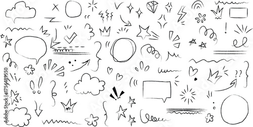 Doodle Sketch Elements Vector Illustration For Graphic Design And Creative Projects