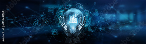 Hand of robot holding smart cities innovation transforming urban infrastructure, intelligent traffic systems, energy efficiency, digital governance, and sustainable technology integration worldwide.