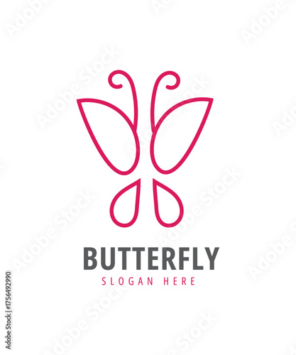 Beautiful butterfly logo design for spa nature wellness and beauty brands,  lineart butterfly logo design 