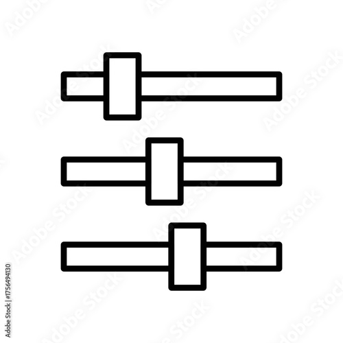 Adjustment Sliders Icon Vector. Settings Sliders Logo.