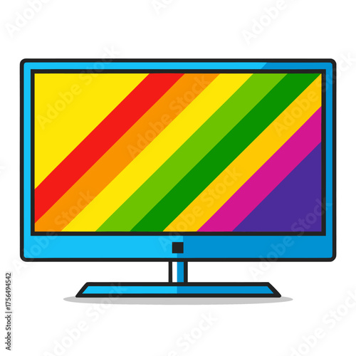 lcd tv with colorful screen