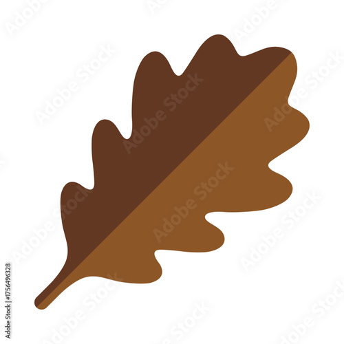 Split Brown Oak Leaf Shape Icon
