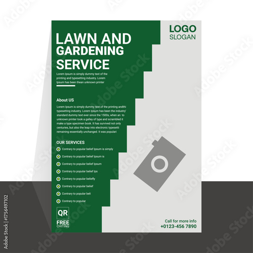 Professional Landscaping and Modern Lawn Care Agency Promotional Flyer Design