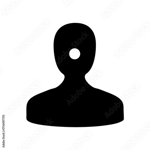 Silhouette of a person with a hole in their head looking blank