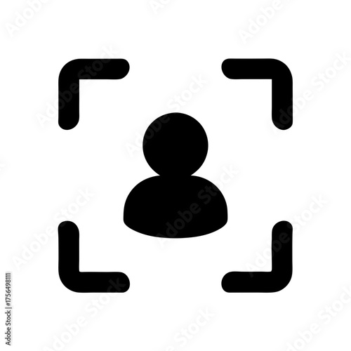 Generic user profile with focus frame indicating a photo taking action