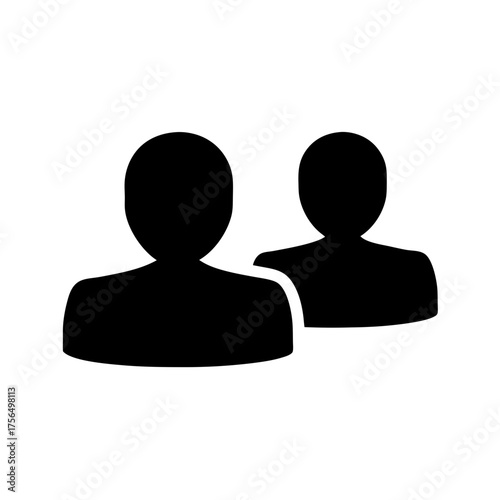 Two generic silhouette figures representing users or group members in black
