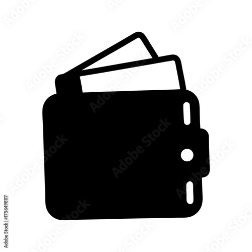 Simple flat vector icon illustration of wallet containing credit cards