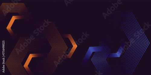 Abstract blue and yellow modern background with dynamic geometric shapes. eps 10