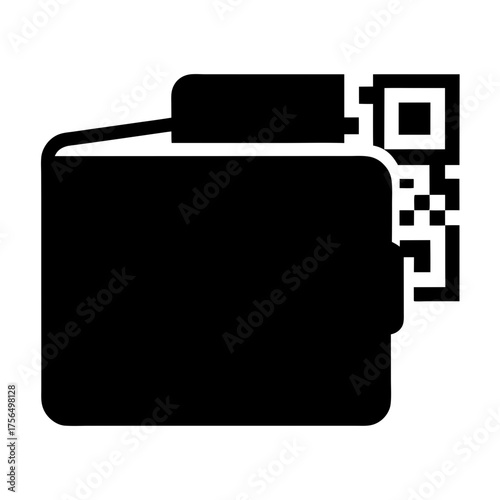 Symbolic representation of a folder combined with a QR code for scanning