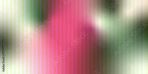 Abstract Blurred Floral Pattern with Vertical Stripes in Pink Green and White Color Palette	