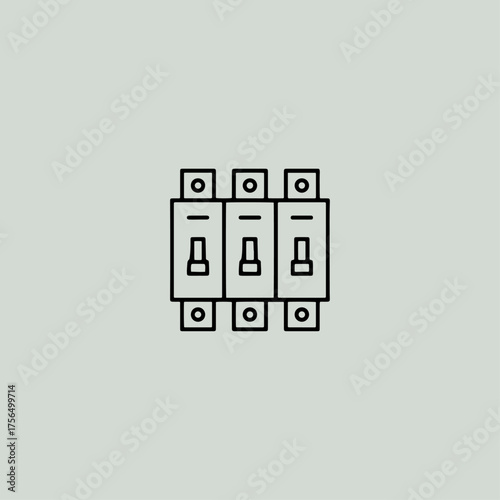 Circuit breaker switch icon flat vector design.