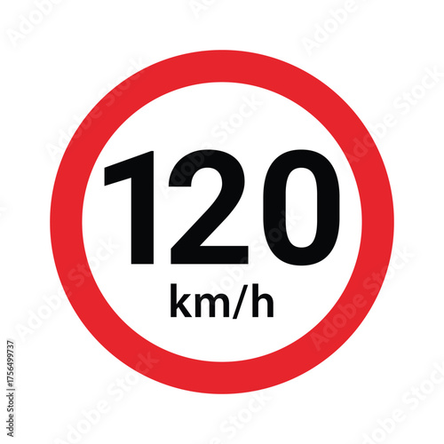 Speed limit sign 120 km h icon. Road signs with speed limit warnings. depicting speed limits ranging. Circular road signs. traffic sign. the way forward symbol	
