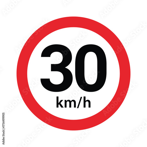 Speed limit sign 30 km h icon. Road signs with speed limit warnings. depicting speed limits ranging. Circular road signs. traffic sign. the way forward symbol	
