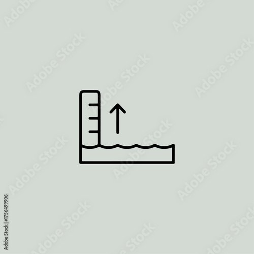Rise in water level icon flat vector design.
